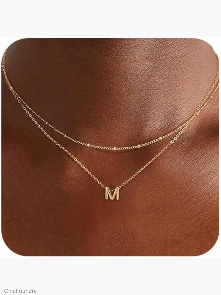 14k Gold Plated Initial A-Z Pendant Necklace Dainty Monogram